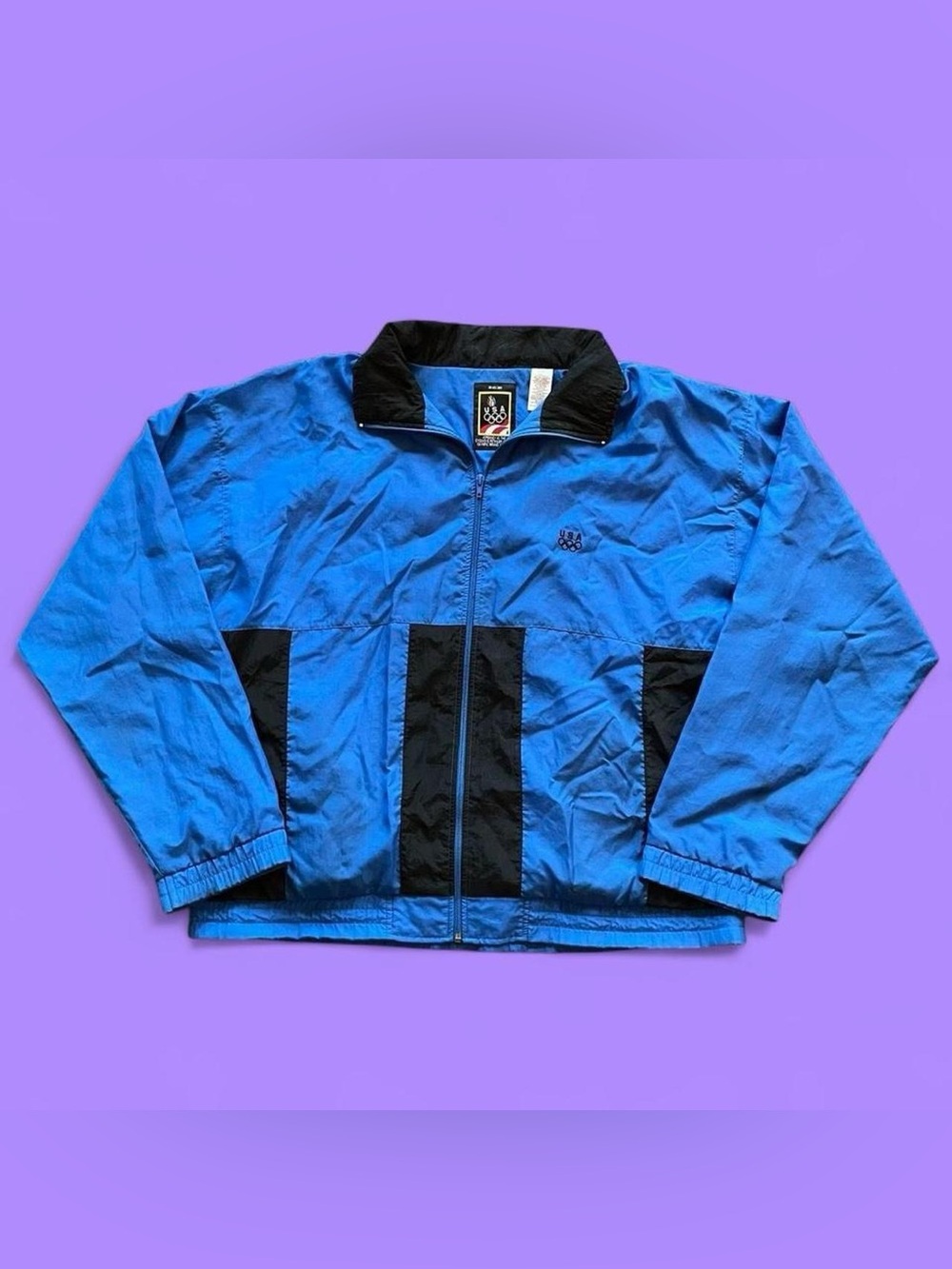 90s Team USA Olympics Vintage Nylon Zip-Up Windbreaker Warm Up Jacket